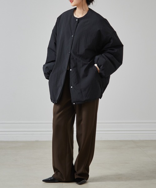 RANAN（ラナン） ダウンコート ダウンジャケット ノーカラーオーバー