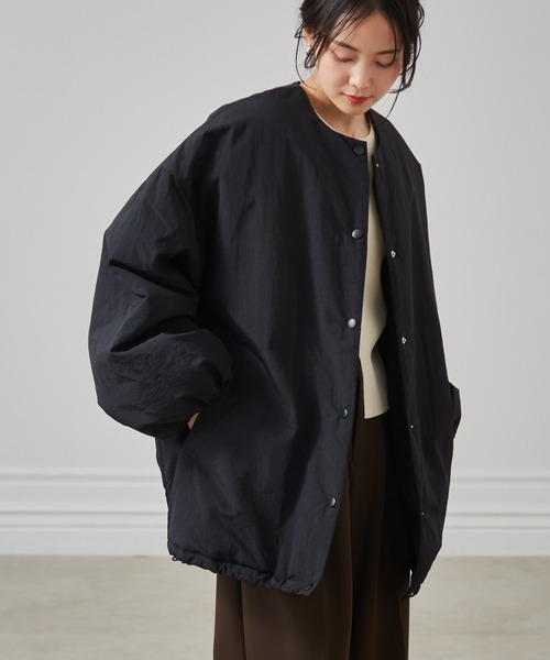 RANAN（ラナン） ダウンコート ダウンジャケット ノーカラーオーバー