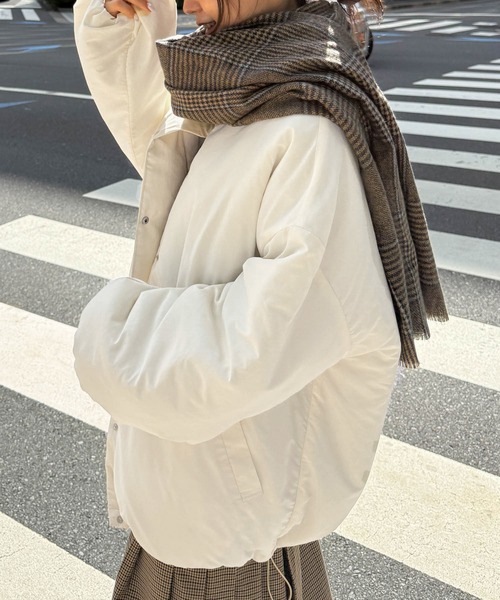 RANAN（ラナン） ダウンコート ダウンジャケット ノーカラーオーバー 