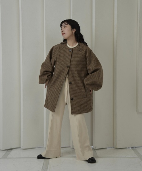 lawgy（ラウジー） ノーカラーコート FREE ベージュ レディース