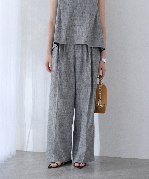 La TOTALITE（ラ トータリテ） スラックス パンツ 「洗える」ツイード