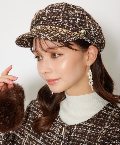 rienda リエンダ キャスケット rienda 帽子 ハット 「2025AW」ツイードキャスケットハット 秋服