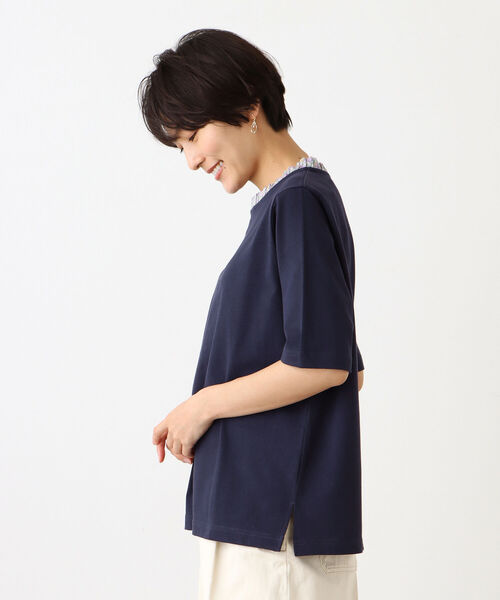 「Afternoon Tea」 半袖カットソー MEDIUM ネイビー レディース