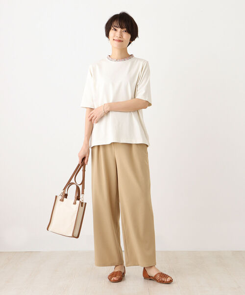 「Afternoon Tea」 半袖カットソー MEDIUM ネイビー レディース