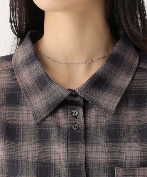 ブラウス シャツ オンブレチェックシャツ　581148 レディース オンブレチェックシャツ 581148（シャツ/ブラウス）｜Heather