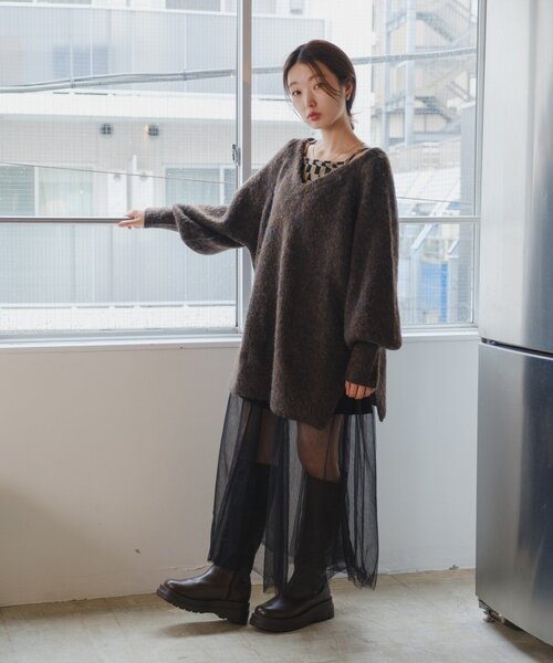 Kastane ニット セーター 「WEB先行/前後2WAY/2025AW」メランジV