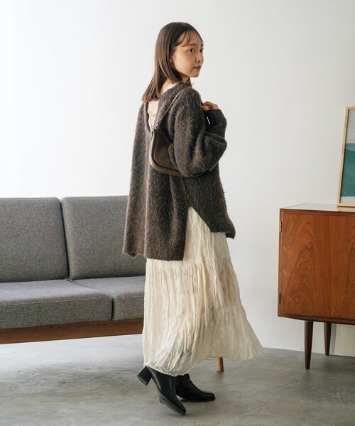 ニット セーター 「WEB先行/前後2WAY/2025AW」メランジVあきニットプルオーバー レディース Kastane ニット セーター 「WEB先行/前後2WAY/2025AW」メランジV