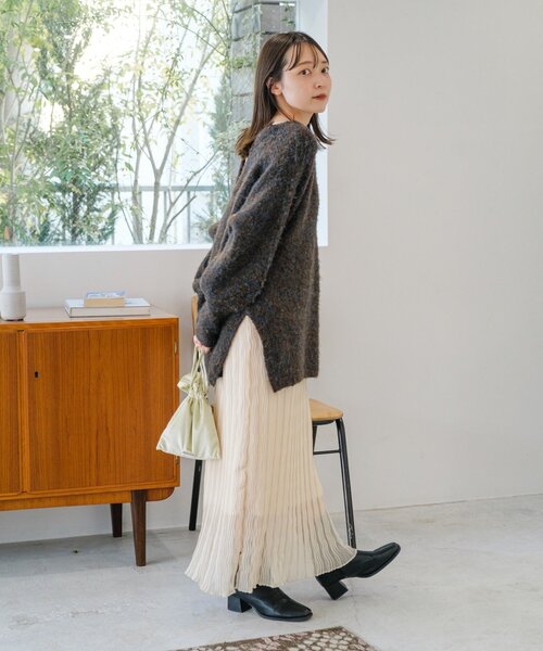 ニット セーター 「WEB先行/前後2WAY/2025AW」メランジVあきニットプルオーバー レディース Kastane ニット セーター 「WEB先行/前後2WAY/2025AW」メランジV
