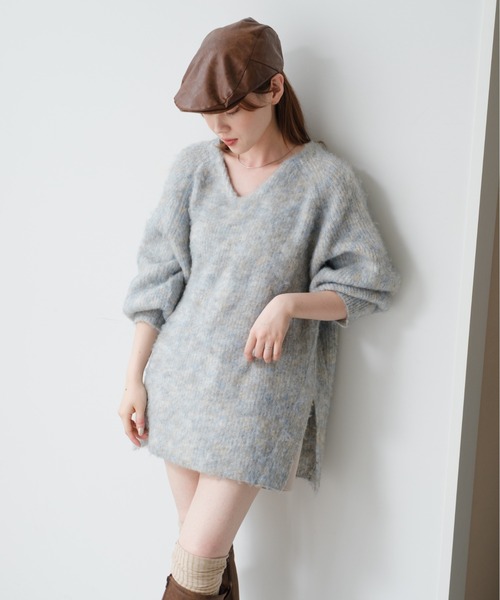 ニット セーター 「WEB先行/前後2WAY/2025AW」メランジVあきニットプルオーバー レディース Kastane ニット セーター 「WEB先行/前後2WAY/2025AW」メランジV
