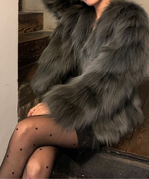 エコファーノーカラーショートジャケット レディース : ZOZOTOWN Yahoo