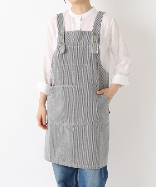 212 KITCHEN STORE エプロン ヒッコリーストライプエプロン M BK