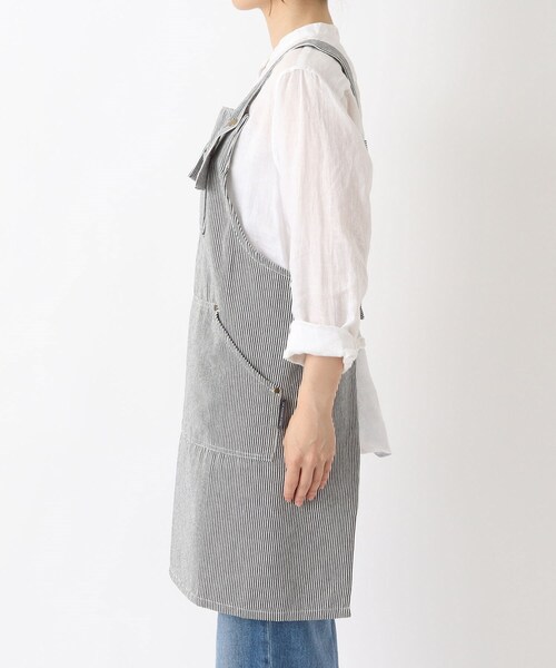 212 KITCHEN STORE エプロン ヒッコリーストライプエプロン M BK