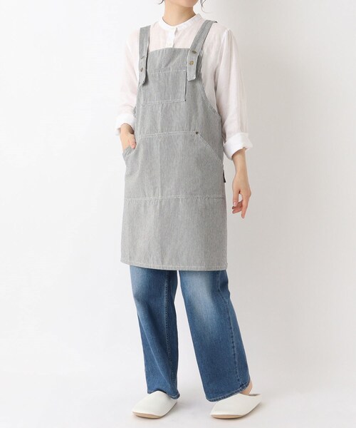 212 KITCHEN STORE エプロン ヒッコリーストライプエプロン M BK