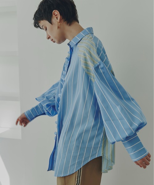 「GENE HEAVENS」 長袖シャツ FREE ネイビー レディース_画像8