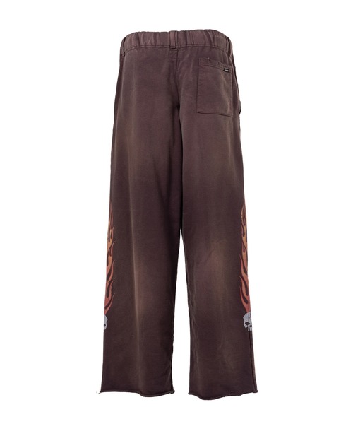 KAMIYA スウェットパンツ ジャージ “Skull Flame” Distressed Sweat