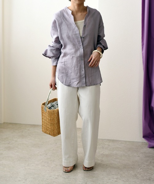 「Eimee Law」 7分袖ブラウス 38 ライトカーキ レディース_画像2