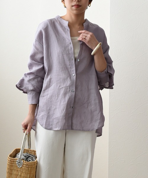 「Eimee Law」 7分袖ブラウス 38 ライトカーキ レディース_画像4