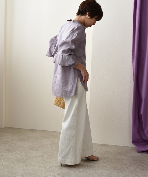 「Eimee Law」 7分袖ブラウス 38 ライトカーキ レディース_画像5