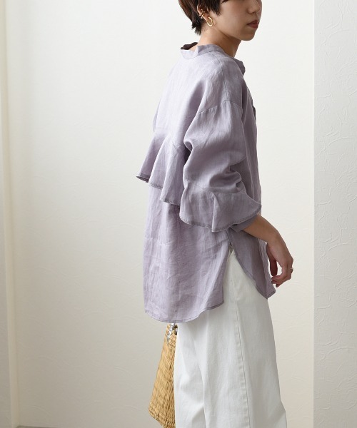 「Eimee Law」 7分袖ブラウス 38 ライトカーキ レディース_画像6