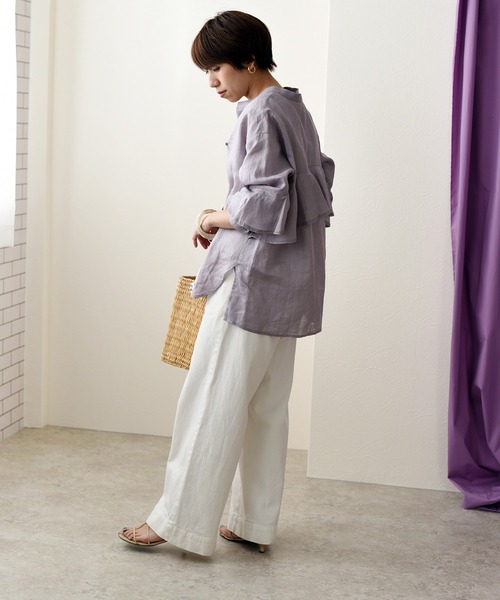 「Eimee Law」 7分袖ブラウス 38 ライトカーキ レディース_画像9