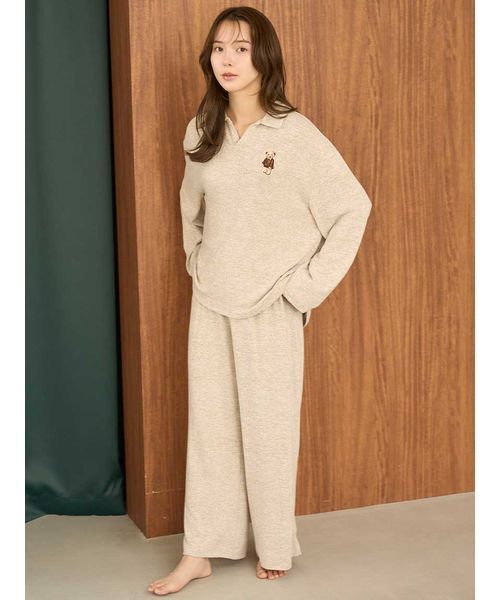 SNIDEL HOME パジャマ ルームウェア Bearポロセットアップ レディース
