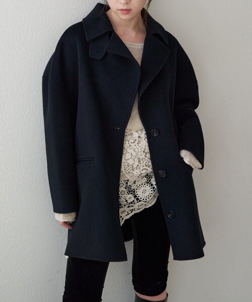 SHENERY（シーナリー） コート アウター ビッグカラーリバーミディ