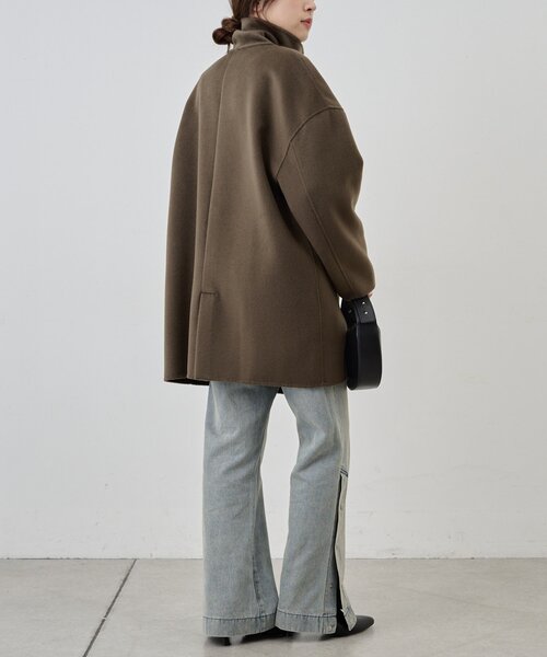 美品＊シーナリー SHENERY ベルテッドリバーミディコート 紺 ネイビー SHENERY（シーナリー）の「ベルテッドリバーミディコート（その他