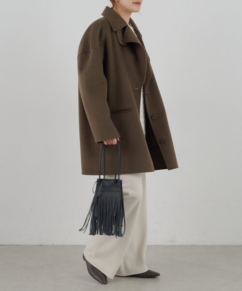 SHENERY（シーナリー） コート アウター ビッグカラーリバーミディ