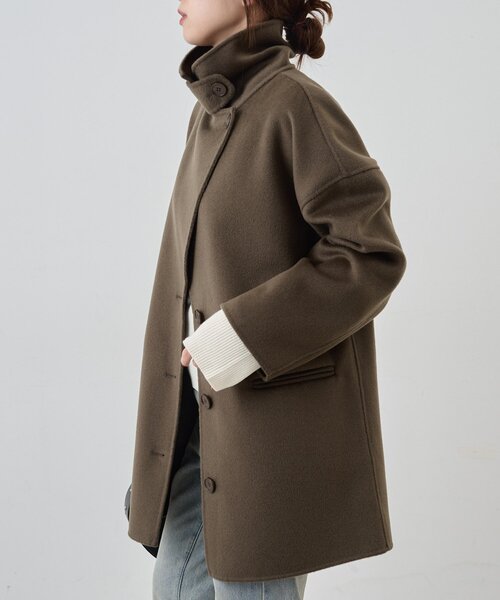 SHENERY（シーナリー） コート アウター ビッグカラーリバーミディ