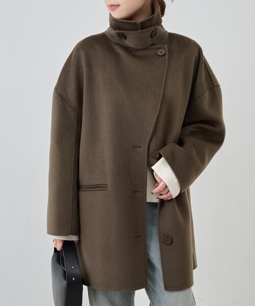 SHENERY（シーナリー） コート アウター ビッグカラーリバーミディ