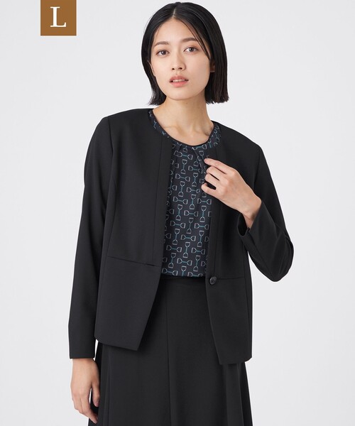 TRANS WORK☆未使用size44ノーカラージャケット紺色定価38500円 TRANS WORK（トランスワーク） ジャケット ノーカラージャケット 「L