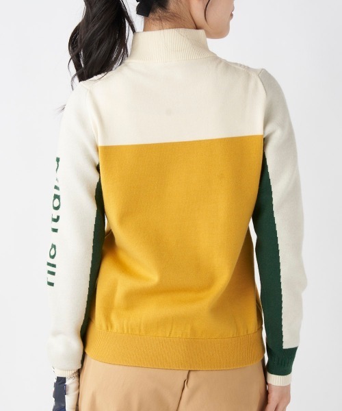 ✨美品✨ FILA GOLF ニット セーター M イエロー 星 ワッペン 総柄 ✨美品✨ FILA GOLF ニット セーター M イエロー 星 ワッペン 総柄