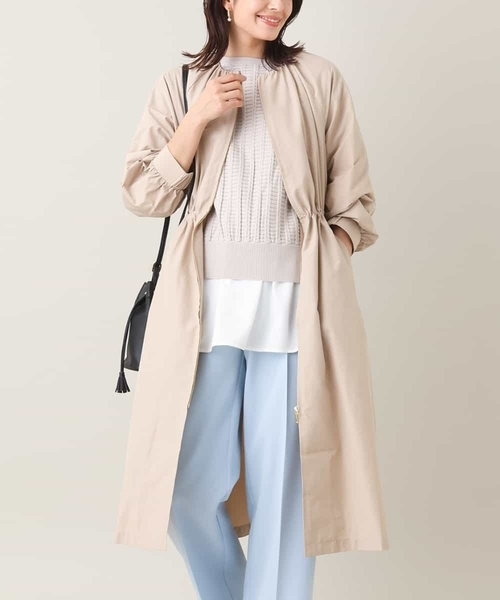 a.v.v（アー・ヴェ・ヴェ） ノーカラーコート 40 ベージュ レディース