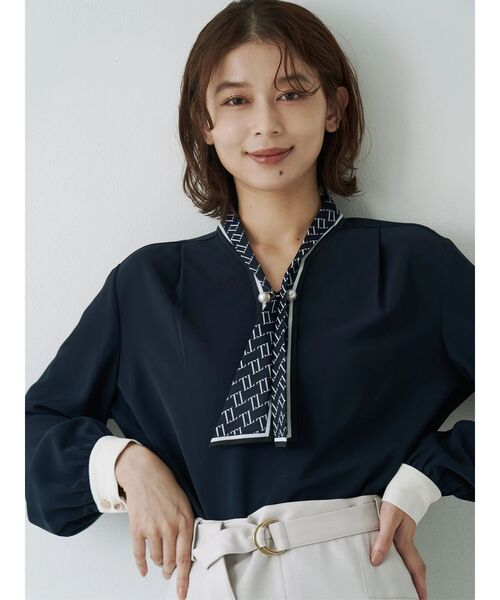 【由莉】TONALパールブラウス2点セット TONAL（トーナル） ブラウス シャツ スカーフタイパールブラウス