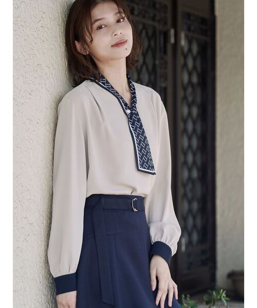 tonal　ブラウス　ボウタイ　パール TONAL（トーナル） ブラウス シャツ スカーフタイパールブラウス