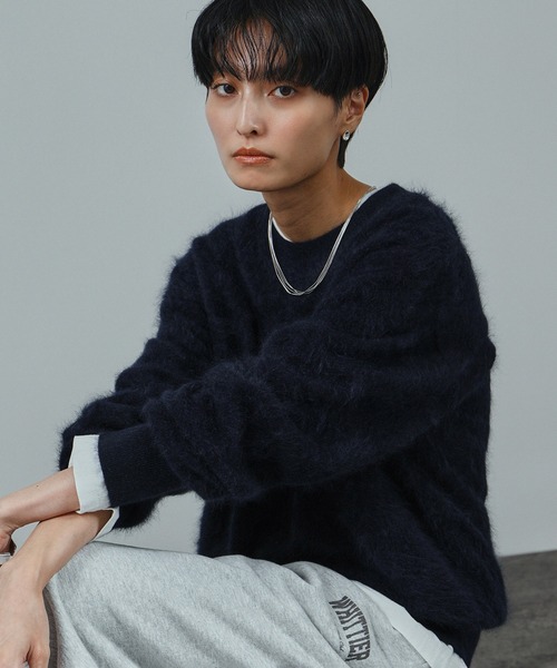 SALON adam et rope' カシミヤクルーネックニット定価5.3万円 SALON adam et rope'（サロン アダム エ ロペ） ニット フォックス