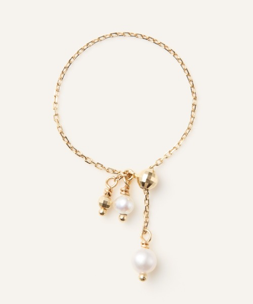 ハ*ル様 va Vendome Aoyama K10YG ✳︎パールリング✳︎フ va vendome aoyama 指輪 リング K10YG パール チェーンリング