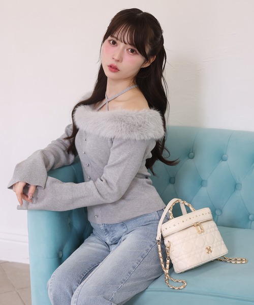 one after another NICE CLAUP ニット セーター オフショルフェイク