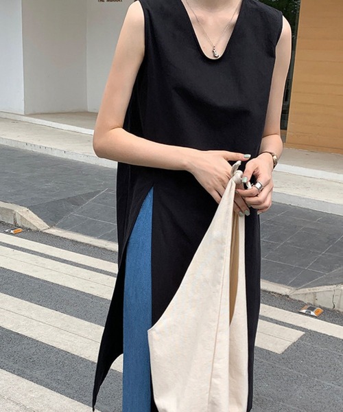 「CADBURY」 ノースリーブワンピース SMALL ベージュ レディース_画像5