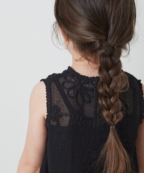 「riziere」 「KIDS」ノースリーブワンピース 100 ブラック キッズ_画像8