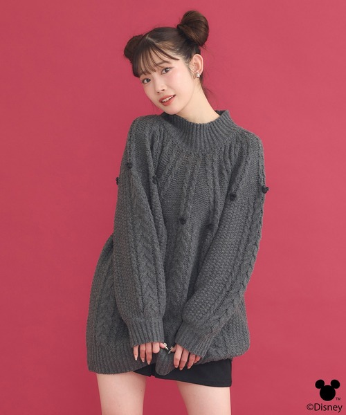 【⭐️美品　セール】Ballsey 編み込みニットセーター Disney（ディズニー） ニット セーター Disney/ポイントミッキー