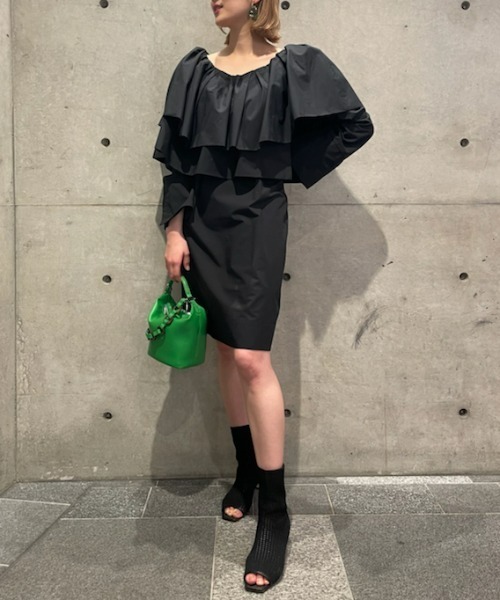 「FRAY I.D」 長袖ワンピース 1 ブラック レディース_画像2