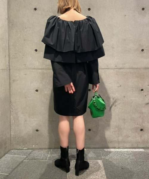 「FRAY I.D」 長袖ワンピース 1 ブラック レディース_画像4