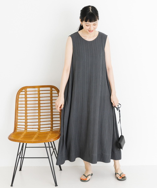 「UR Lab.」 ノースリーブワンピース FREE チャコールグレー レディース_画像4