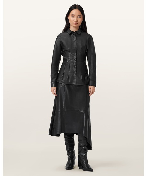 スカート GIA LEATHER MIDI SKIRT | GIA レザー ミディ スカートの画像