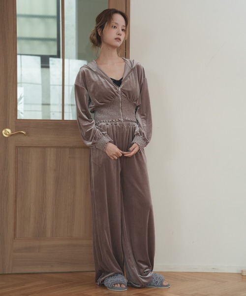 美品　4XL　ベロア　セットアップ　ブラウン　dawn of proof セットアップ 「SET ITEM」velour set up /ベロアセットアップ