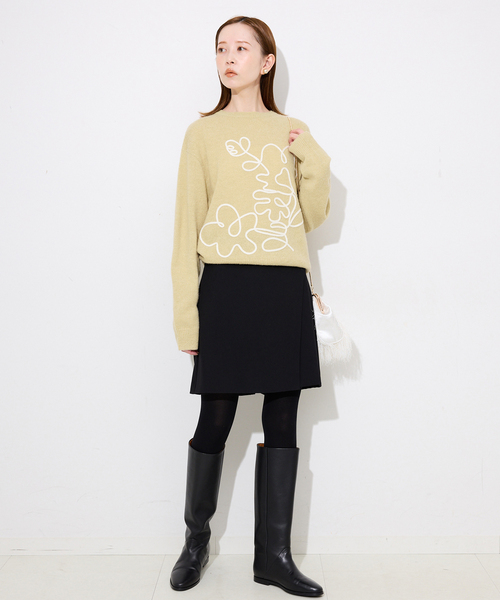 SLOBE IENA（スローブイエナ） ニット セーター habi フラワーニット