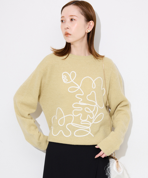 SLOBE IENA（スローブイエナ） ニット セーター habi フラワーニット