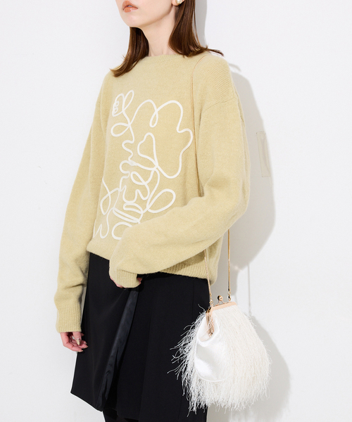 SLOBE IENA（スローブイエナ） ニット セーター habi フラワーニット