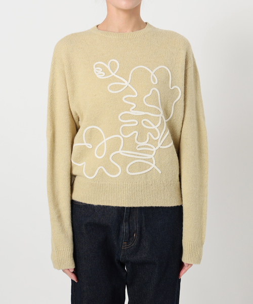 SLOBE IENA（スローブイエナ） ニット セーター habi フラワーニット